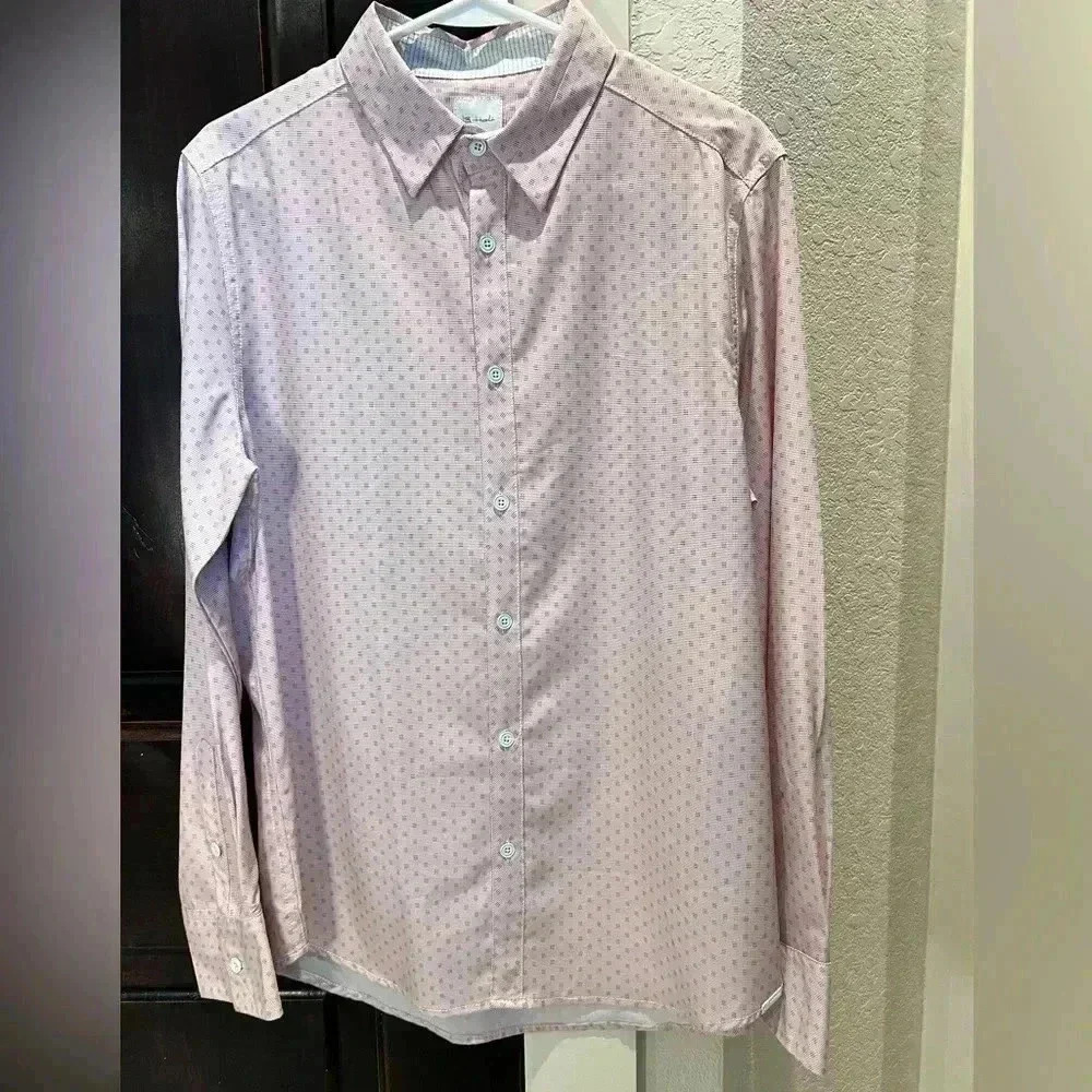 NWT JB Holt Men’s Standard Performance Button Up Shirt- Red- Size Small